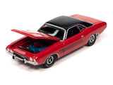 AUTO WORLD 1974 DODGE CHALLENGER RALLYE RED/BLACK ROOF 1:64 DIECAST AWSP117B
