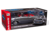 Auto World 1/18 Scale - 1957 Chevy Bel Air Convertible - Inca Silver - AW307
