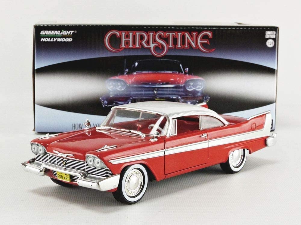 Greenlight Collectibles – Plymouth Fury Christine 1958 – Voiture Miniature 1/24 – Édition Collection Rouge Et Blanc