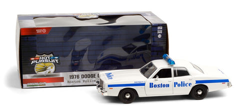 1:24 Scale Diecast Model - Hot Pursuit - 1976 Dodge Coronet - Boston Police Department By Greenlight