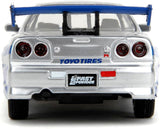 Jada 1:32 97184 Brian's 1999 Nissan Skyline GT-R (R34) -Silver/Blue