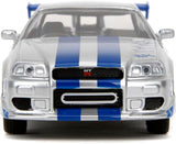 Jada 1:32 97184 Brian's 1999 Nissan Skyline GT-R (R34) -Silver/Blue