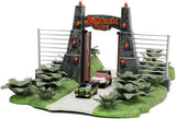 Jada Nano 34244 Jurassic Park 30th Anniversary Jurassic Gate Nano Scene Diorama w/ Two 1.65" Die-Cast Cars