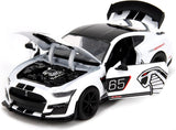 Jada 1:24 35216 Big Time Muscle 2020 Ford Mustang Shelby GT500- White with black graphics