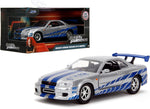 Jada 1:32 97184 Brian's 1999 Nissan Skyline GT-R (R34) -Silver/Blue