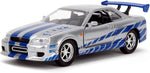 Jada 1:32 97184 Brian's 1999 Nissan Skyline GT-R (R34) -Silver/Blue