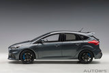 Autoart 1:18 Scale Model Car Ford Focus RS (2016) in Stealth Grey Full Openings 72954