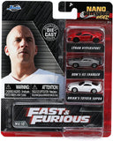 Jada Nano 32482 fast & furious 3 car set - Lykan Hypersport/ Dom's ice charger/ Brian's white Toyota Supra