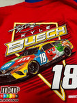 NASCAR T-SHIRT KYLE BUSCH M&MS RED SPECIAL PRICE