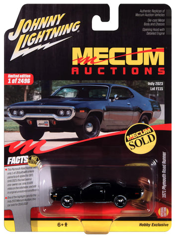 Johnny Lightning - JLSP377 1:64 Mecum 1971 Plymouth Road Runner - Gloss Black B7