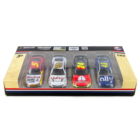 Nascar 1/64 Kyle Larson, Chase Elliott,William Byron & Alex Bowman Darlington Throwback 2024 (4 Car Set)
