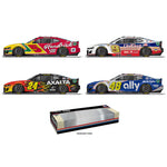 Nascar 1/64 Kyle Larson, Chase Elliott,William Byron & Alex Bowman Darlington Throwback 2024 (4 Car Set)