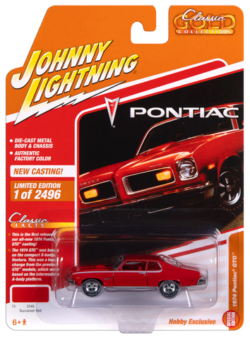 Johnny Lightning JLSP366 1/64 Classic Gold 1974 Pontiac GTO (Buccaneer Red) (B2)