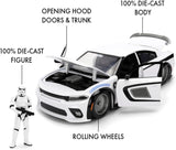 STAR WARS Jada 1:24 Star Wars 2021 Dodge Hellcat With Stormtrooper Figure