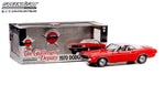 Greenlight 1/18 scale die-cast car model of 1970 Dodge Challenger "The Challenger Deputy" Bright Red with White Top