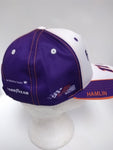 NASCAR CAP  Denny Hamlin  11 Joe Gibbs Racing Team Collection White/Purple FedEx Uniform Adjustable Hat