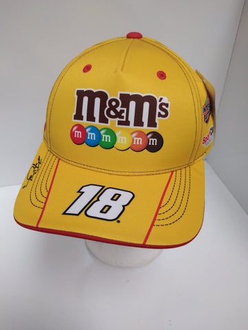 NASCAR CAP 2021  Racing Team Collection KYLE BUSCH yellow 18 M&Ms Uniform Adjustable Hat