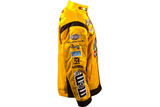 Nascar jackets Kyle Busch Joe Gibbs Racing Team Collection Yellow/Brown M&Ms Nylon Uniform Full-Snap Jacket
