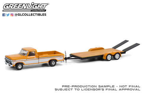1:64 Hitch & Tow Series 22 - 1976 Ford F-150 Ranger XLT Trailer Special with Flatbed Trailer Solid Pack