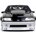 Jada 1/24 Scale diecast model of a 1989 Ford Mustang GT Black and silver - Bigtime Muscle