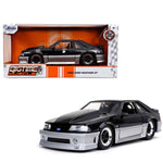 Jada 1/24 Scale diecast model of a 1989 Ford Mustang GT Black and silver - Bigtime Muscle