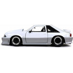 Jada 1/24 Scale diecast model of a 1989 Ford Mustang GT - White and Grey
