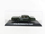1/43 1976 PLYMOUTH FURY CHECKER CAB GREEN "BEVERLY HILLS COP" BY GREENLIGHT