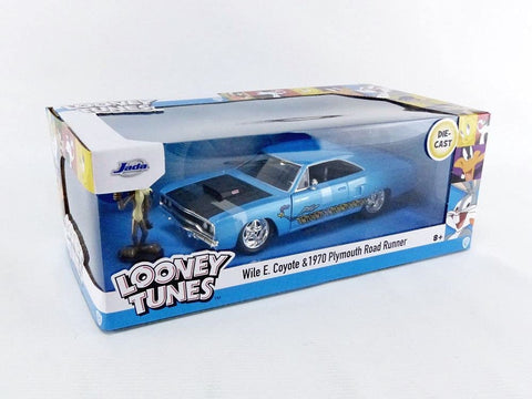 Jada 1/24 Scale Looney Tunes Wile E. Coyote Figure & 1970 Plymouth Road Runner