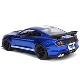 Jada 1/24 Scale Diecast Model of a 2020 Ford Shelby GT 500 Mustang Blue with White Stripes - Bigtime Muscle