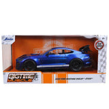 Jada 1/24 Scale Diecast Model of a 2020 Ford Shelby GT 500 Mustang Blue with White Stripes - Bigtime Muscle