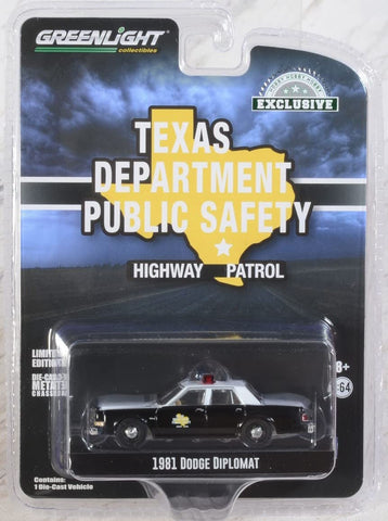 1981 Dodge Diplomat White and Black Highway Patrol "Texas Department of Public Safety"