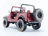 1/18 "THE A-TEAM" 1981 JEEP CJ-7 RED DIRTY TV SERIES - DIECAST BY GREENLIGHT