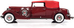 AUTOWORLD 1/18 1934 PACKARD V12 VICTORIA BURGUNDY & RED DIECAST MODEL CAR AW271