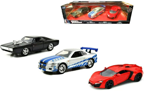 Fast and Furious 3 pack 1/32 : Dom’s Dodge Charger R/T, Brian’s Nissan Skyline, Lykan Hypersport