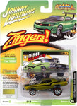 Johnny Lightning Street Freaks 2021 release 3 1973 Plymouth Road Runner Lime Gold Metallic - Zinger