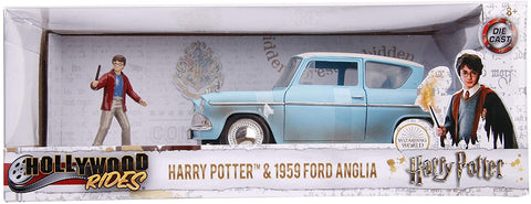 Jada 1/24 Scale Harry Potter Figure and 1959 Ford Anglia Diecast Model