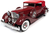 AUTOWORLD 1/18 1934 PACKARD V12 VICTORIA BURGUNDY & RED DIECAST MODEL CAR AW271
