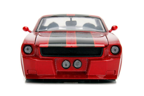Jada 1:24 Scale Diecast Model of a 1965 Ford Mustang-Gloss Red with black Stripe's Bigtime muscle