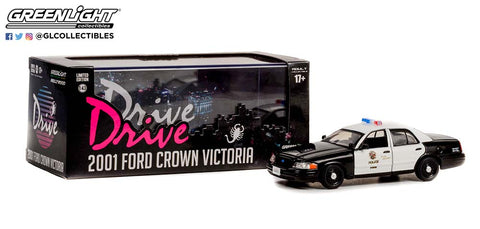 Greenlight 1/43 Drive (2011) 2001 Ford Crown Victoria LAPD Police Interceptor
