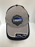 NASCAR CAP LOW,S JIMMIE JOHNSON GRAY AND BLUE ADJUSTABLE AT THE BACK