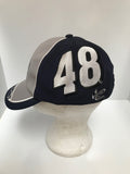 NASCAR CAP LOW,S JIMMIE JOHNSON GRAY AND BLUE ADJUSTABLE AT THE BACK