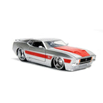 Jada 1/24 Scale Diecast Model of a -1973 Ford Mustang Mach 1-Silver and Red Bigtime Muscle