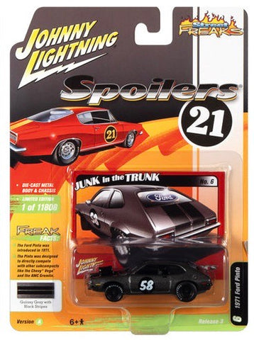 Johnny Lightning Street Freaks 2021 release 3 1971 Ford Pinto in Galaxy Gray Metallic With Black Accents - Spoilers