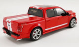 GT Spirit 1/18 Scale Diecast Model 2017 Shelby SuperSnake Pick-Up Truck Race red with white stripes