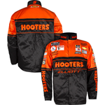 NASCAR JACKET 2021 - Chase Elliott Hendrick Motorsports Team Collection Black/Orange Hooters Nylon Uniform Full-Snap Jacket