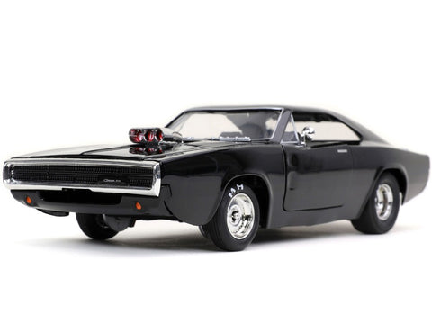 Jada 1/24 scale diecast car model of Dom's 1970 Dodge Charger 500 Black "Fast & Furious 9 F9" (2021) Movie
