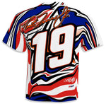 SPECIAL OFFER NASCAR T- SHIRT Martin Truex Jr 2021 Patriotic Sublimated Total Print T-Shirt