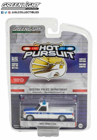 Greenlight 1/64 Hot Pursuit 40 Boston MA Police 1995 Ford F-250 Truck 42980 C