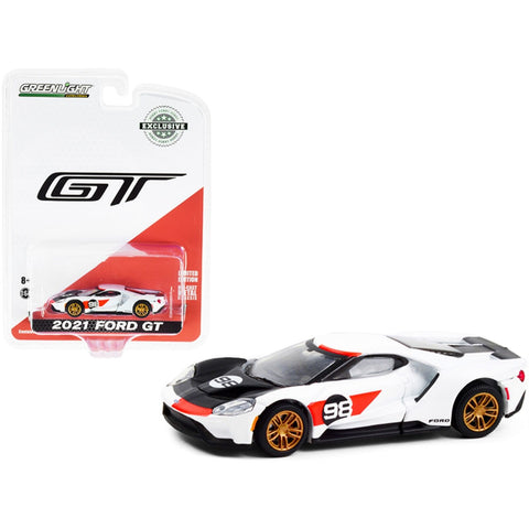 2021 Ford GT #98 White Ford GT Heritage Edition (Ken Miles - Lloyd Ruby 1966