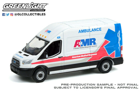 2019 Ford Transit LWB High Roof AMR Ambulance 1:64 Scale Greenlight 53030F